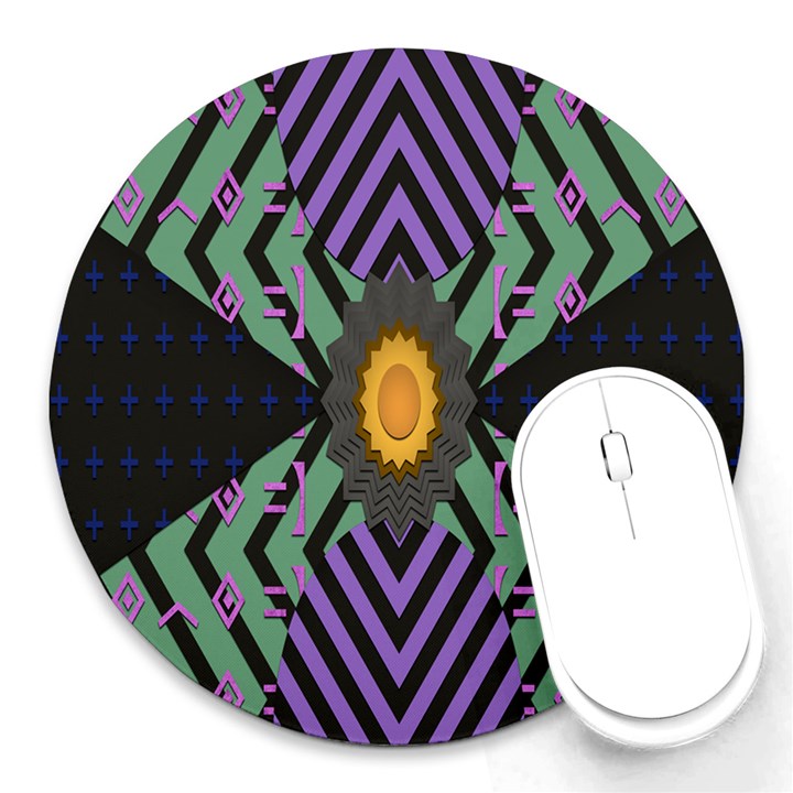 Secret Code Formula Sun Round Mousepads