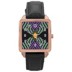 Secret Code Formula Sun Rose Gold Leather Watch  by Mariart