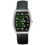 Stock Illustration Rendering Seven Volume Barrel Style Metal Watch Front