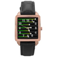 Stock Illustration Rendering Seven Volume Rose Gold Leather Watch 