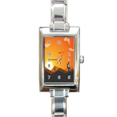 Sunset Natural Sky Rectangle Italian Charm Watch by Mariart