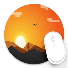 Sunset Natural Sky Round Mousepads