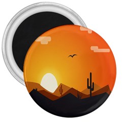 Sunset Natural Sky 3  Magnets by Mariart