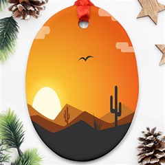 Sunset Natural Sky Ornament (oval) by Mariart