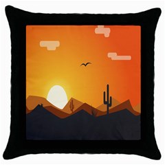 Sunset Natural Sky Throw Pillow Case (black) by Mariart