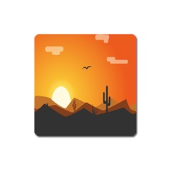 Sunset Natural Sky Square Magnet by Mariart