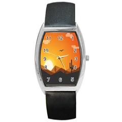 Sunset Natural Sky Barrel Style Metal Watch