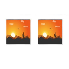 Sunset Natural Sky Cufflinks (square)