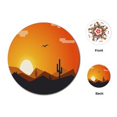 Sunset Natural Sky Playing Cards (round) 