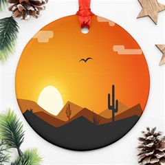 Sunset Natural Sky Round Ornament (two Sides)