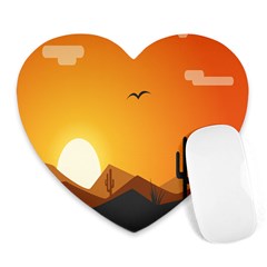 Sunset Natural Sky Heart Mousepads