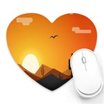 Sunset Natural Sky Heart Mousepads Front