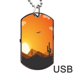 Sunset Natural Sky Dog Tag Usb Flash (two Sides) by Mariart