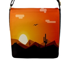 Sunset Natural Sky Flap Messenger Bag (l)  by Mariart