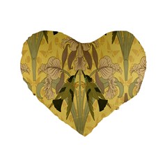 Art Nouveau Standard 16  Premium Heart Shape Cushions by NouveauDesign