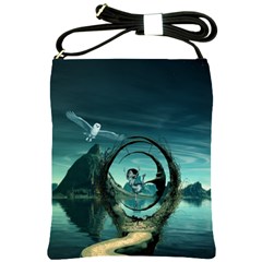 Cute Fairy Dancing On The Moon Shoulder Sling Bags by FantasyWorld7