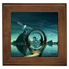 Cute Fairy Dancing On The Moon Framed Tiles by FantasyWorld7