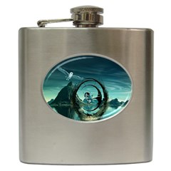 Cute Fairy Dancing On The Moon Hip Flask (6 Oz) by FantasyWorld7