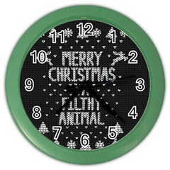 Ugly Christmas Sweater Color Wall Clocks by Valentinaart