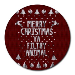 Ugly Christmas Sweater Round Mousepads by Valentinaart