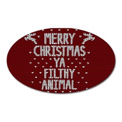 Ugly Christmas Sweater Oval Magnet by Valentinaart