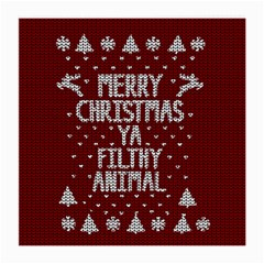 Ugly Christmas Sweater Medium Glasses Cloth (2-side) by Valentinaart