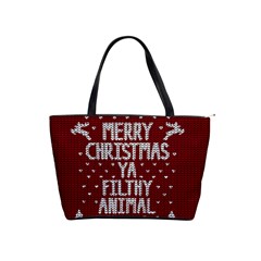 Ugly Christmas Sweater Shoulder Handbags by Valentinaart