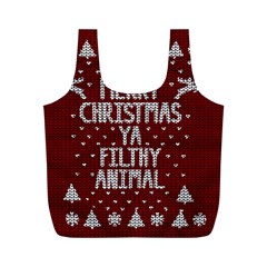 Ugly Christmas Sweater Full Print Recycle Bags (m)  by Valentinaart