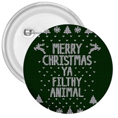 Ugly Christmas Sweater 3  Buttons by Valentinaart