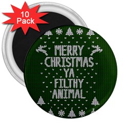 Ugly Christmas Sweater 3  Magnets (10 Pack)  by Valentinaart