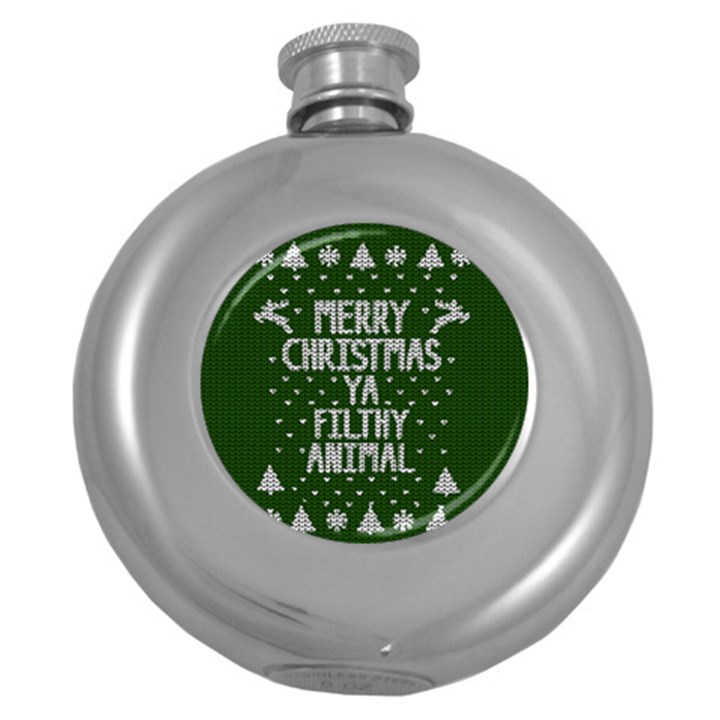 Ugly Christmas Sweater Round Hip Flask (5 oz)