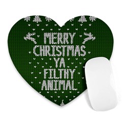 Ugly Christmas Sweater Heart Mousepads by Valentinaart