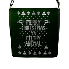 Ugly Christmas Sweater Flap Messenger Bag (l)  by Valentinaart