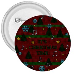 Ugly Christmas Sweater 3  Buttons by Valentinaart