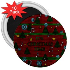 Ugly Christmas Sweater 3  Magnets (10 Pack)  by Valentinaart