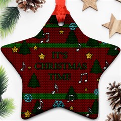 Ugly Christmas Sweater Star Ornament (two Sides) by Valentinaart