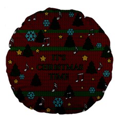 Ugly Christmas Sweater Large 18  Premium Flano Round Cushions by Valentinaart