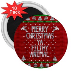 Ugly Christmas Sweater 3  Magnets (10 Pack)  by Valentinaart