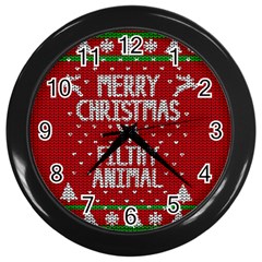 Ugly Christmas Sweater Wall Clocks (black) by Valentinaart