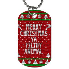 Ugly Christmas Sweater Dog Tag (two Sides) by Valentinaart