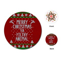 Ugly Christmas Sweater Playing Cards (round) 