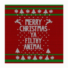 Ugly Christmas Sweater Medium Glasses Cloth (2-side) by Valentinaart