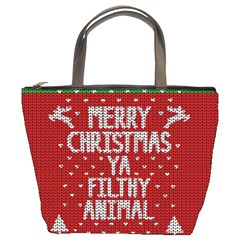 Ugly Christmas Sweater Bucket Bags by Valentinaart