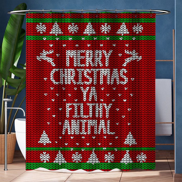 Ugly Christmas Sweater Shower Curtain 60  x 72  (Medium) 