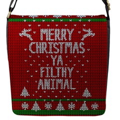 Ugly Christmas Sweater Flap Messenger Bag (s) by Valentinaart