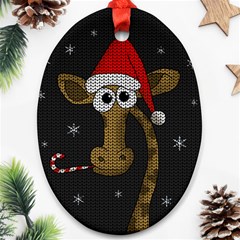 Christmas Giraffe  Ornament (Oval)