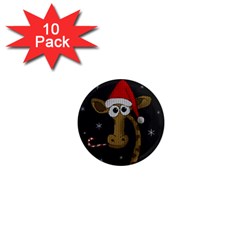 Christmas Giraffe  1  Mini Magnet (10 pack) 