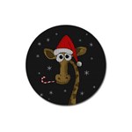 Christmas Giraffe  Magnet 3  (Round) Front