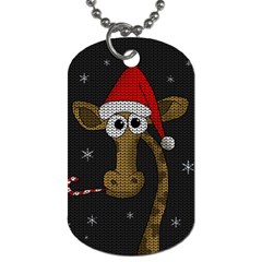 Christmas Giraffe  Dog Tag (One Side)