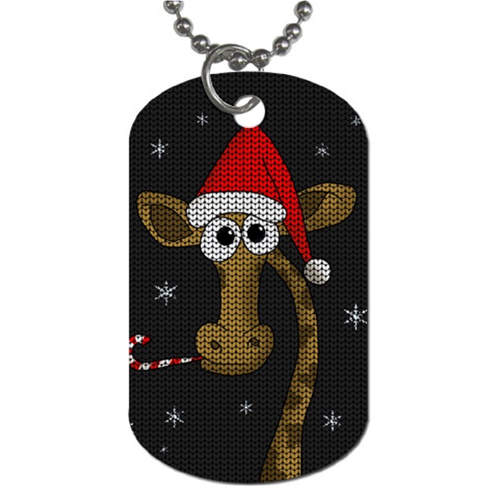 Christmas Giraffe  Dog Tag (One Side)